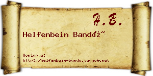 Helfenbein Bandó névjegykártya